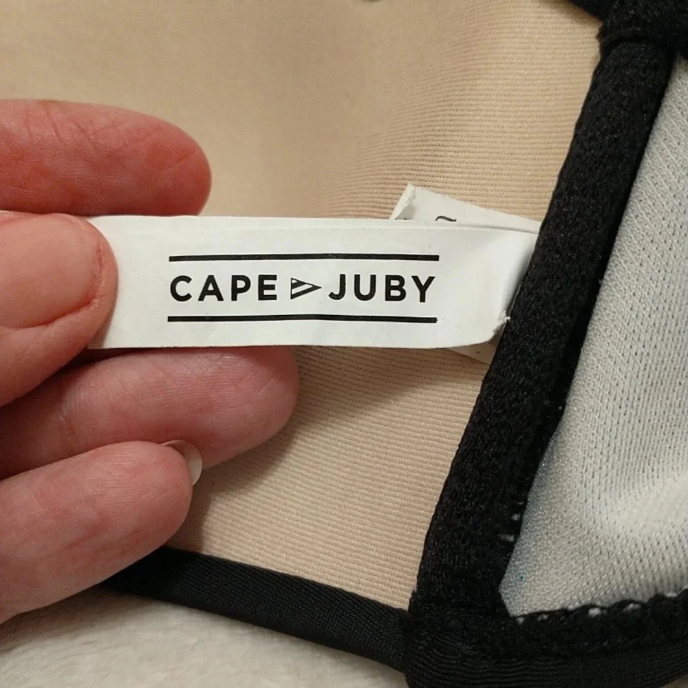 Cape Juby Black and White Laser Cut Bikini Top